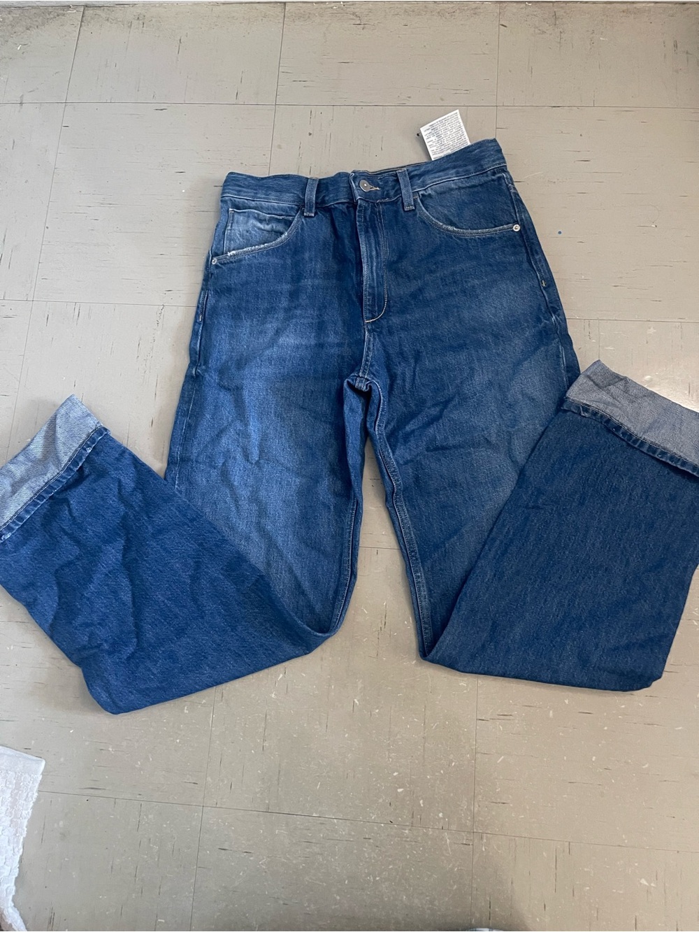 Zara Men's Dark Blue Straight Leg Jeans